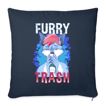 Furry Trash I Furries Convention I Anime Cosplay - Sofa pillowcase 17,3'' x 17,3'' (45 x 45 cm) - navy - Front