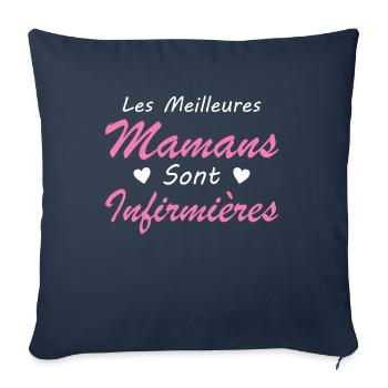 Les Meilleures Mamans Sont Infirmières - Housse de coussin décorative 45 x 45 cm - bleu marine - Devant