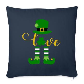 Accessoires de la Saint-Patrick Irlande Shamrock décoration - Housse de coussin décorative 45 x 45 cm - bleu marine - Devant