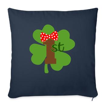Accessoires de la Saint-Patrick, décoration de Shamrock d'irlande - Housse de coussin décorative 45 x 45 cm - bleu marine - Devant