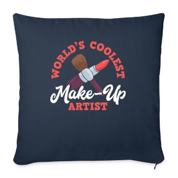 Drôle de maquillage maquilleur artiste cadeau - Housse de coussin décorative 45 x 45 cm - bleu marine - Devant