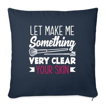 Drôle de maquillage maquilleur artiste cadeau - Housse de coussin décorative 45 x 45 cm - bleu marine - Devant