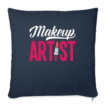 Drôle de maquillage maquilleur artiste cadeau - Housse de coussin décorative 45 x 45 cm - bleu marine - Devant