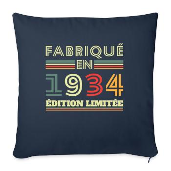 Fabriqué En 1934 Édition Limitée - Housse de coussin décorative 45 x 45 cm - bleu marine - Devant