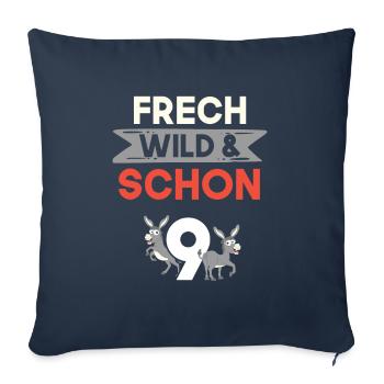 9 Jahre Geburtstag Junge Mädchen Esel - Sofakissenbezug 45 x 45 cm - Navy - Vorne
