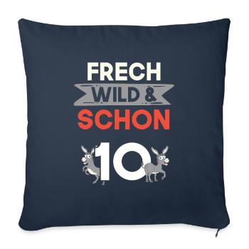10 Jahre Geburtstag Junge Mädchen Esel - Sofakissenbezug 45 x 45 cm - Navy - Vorne