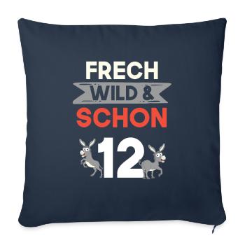 12 Jahre Geburtstag Junge Mädchen Esel - Sofakissenbezug 45 x 45 cm - Navy - Vorne
