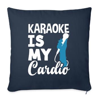 Chanteur de karaoké Chanteur de karaoké Musique - Housse de coussin décorative 45 x 45 cm - bleu marine - Devant