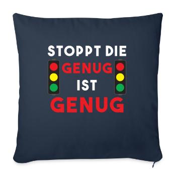 Arrêtez le feu tricolore - j’en ai assez de vos mensonges - Housse de coussin décorative 45 x 45 cm - bleu marine - Devant
