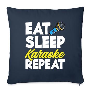 Chanteur de karaoké Chanteur de karaoké Musique - Housse de coussin décorative 45 x 45 cm - bleu marine - Devant