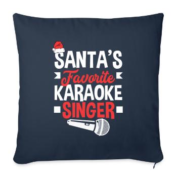 Chanteur de karaoké Chanteur de karaoké Musique - Housse de coussin décorative 45 x 45 cm - bleu marine - Devant