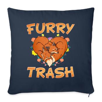 Furry Trash I Furries Convention I Anime Cosplay - Sofa pillowcase 17,3'' x 17,3'' (45 x 45 cm) - navy - Front