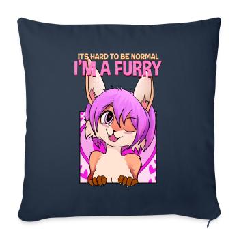 C’est difficile d’être normal, je suis un cosplay à fourrure - Housse de coussin décorative 45 x 45 cm - bleu marine - Devant