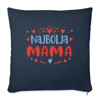 Najbolja maman I meilleur cadeau de fête des mères de maman - Housse de coussin décorative 45 x 45 cm - bleu marine - Devant