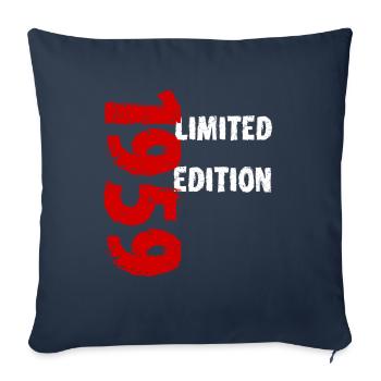 1959 édition limitée anniversaire cadeau femme mari - Housse de coussin décorative 45 x 45 cm - bleu marine - Devant