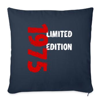 1975 édition limitée anniversaire cadeau femme mari - Housse de coussin décorative 45 x 45 cm - bleu marine - Devant