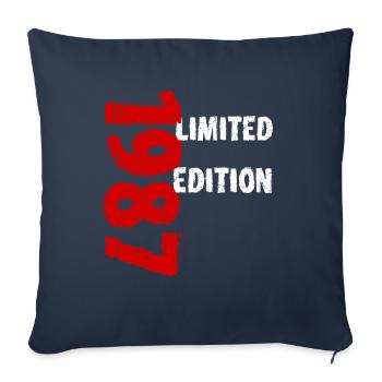 1987 édition limitée anniversaire cadeau femme mari - Housse de coussin décorative 45 x 45 cm - bleu marine - Devant