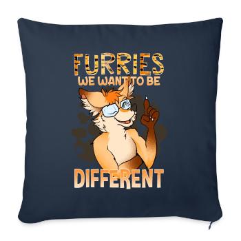 Furries we want to be different I Furries Fandom - Sofa pillowcase 17,3'' x 17,3'' (45 x 45 cm) - navy - Front