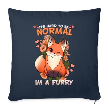 C’est difficile d’être normal, je suis un cosplay à fourrure - Housse de coussin décorative 45 x 45 cm - bleu marine - Devant