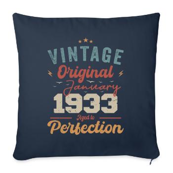 January 1933 Legend for 91 years - Sofa pillowcase 17,3'' x 17,3'' (45 x 45 cm) - navy - Front