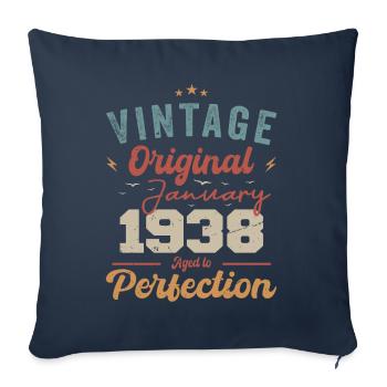 January 1938 Legend for 86 years - Sofa pillowcase 17,3'' x 17,3'' (45 x 45 cm) - navy - Front