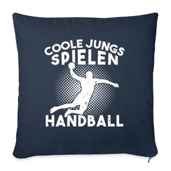 Des gars cool qui jouent au handball handball - Housse de coussin décorative 45 x 45 cm - bleu marine - Devant