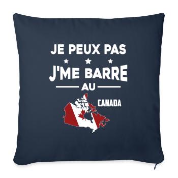 Je peux pas J'me barre au canada - Housse de coussin décorative 45 x 45 cm - bleu marine - Devant