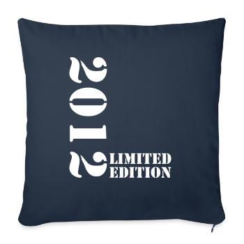 2012 Édition Limitée Anniversaire Cadeau Femme Mari - Housse de coussin décorative 45 x 45 cm - bleu marine - Devant