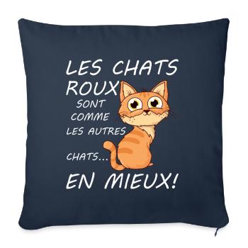 Chats Roux Sont Comme Les Autres Chats En Mieux - Housse de coussin décorative 45 x 45 cm - bleu marine - Devant