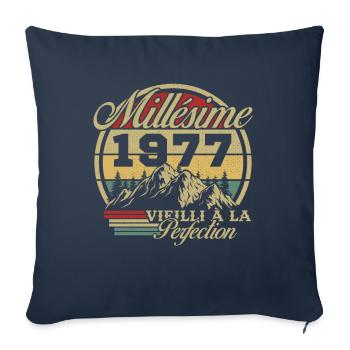 Vintage 1977, Vintage 1977 Birthday Gift - Sofa pillowcase 17,3'' x 17,3'' (45 x 45 cm) - navy - Front