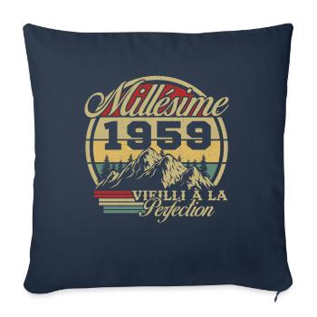 Millésime 1959, Cadeau D'anniversaire Vintage 1959 - Housse de coussin décorative 45 x 45 cm - bleu marine - Devant