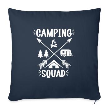 Camping Squad Funny Family Trip - Sofa pillowcase 17,3'' x 17,3'' (45 x 45 cm) - navy - Front
