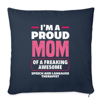 Speech therapist, speech therapist, speech therapist - Sofa pillowcase 17,3'' x 17,3'' (45 x 45 cm) - navy - Front