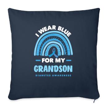 Cadeau pour diabétiques de type 1 pour diabétiques de type 1 - Housse de coussin décorative 45 x 45 cm - bleu marine - Devant