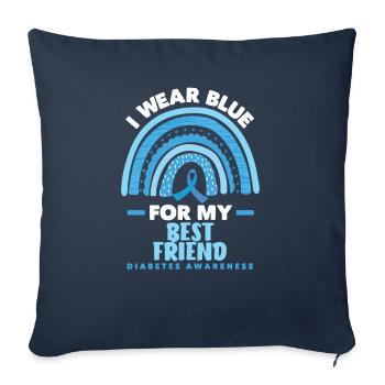 T1D Diabetes Typ 1 Diabetiker Geschenk - Sofakissenbezug 45 x 45 cm - Navy - Vorne