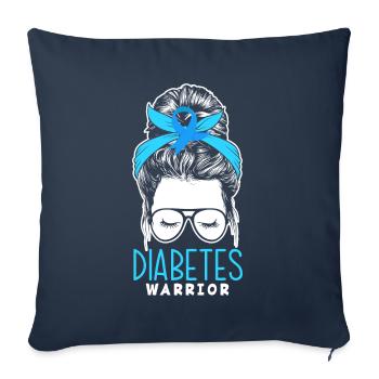 Cadeau pour diabétiques de type 1 pour diabétiques de type 1 - Housse de coussin décorative 45 x 45 cm - bleu marine - Devant