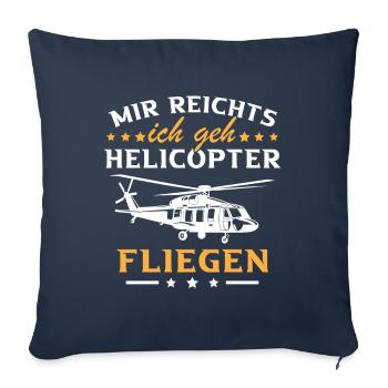 I've had enough, I'm going helicopter - Sofa pillowcase 17,3'' x 17,3'' (45 x 45 cm) - navy - Front