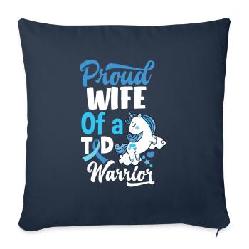 Cadeau pour diabétiques de type 1 pour diabétiques de type 1 - Housse de coussin décorative 45 x 45 cm - bleu marine - Devant