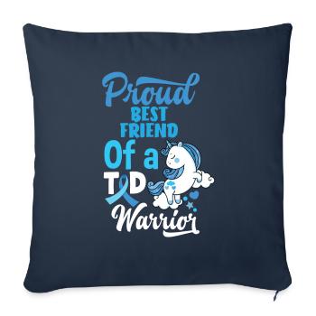 Cadeau pour diabétiques de type 1 pour diabétiques de type 1 - Housse de coussin décorative 45 x 45 cm - bleu marine - Devant