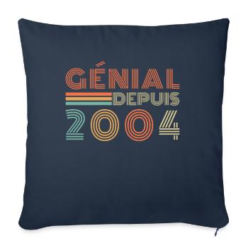 Génial Depuis 2004 Cadeau Retro Anniversaire - Housse de coussin décorative 45 x 45 cm - bleu marine - Devant