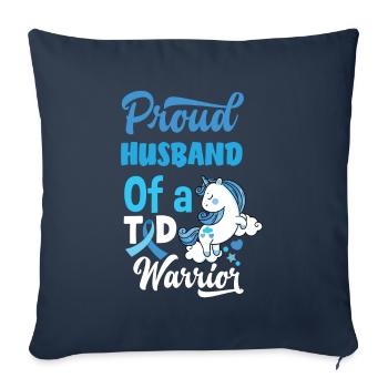 Cadeau pour diabétiques de type 1 pour diabétiques de type 1 - Housse de coussin décorative 45 x 45 cm - bleu marine - Devant
