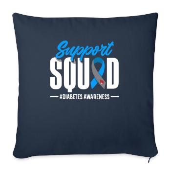 Cadeau pour diabétiques de type 1 pour diabétiques de type 1 - Housse de coussin décorative 45 x 45 cm - bleu marine - Devant