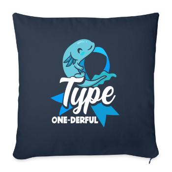 Cadeau pour diabétiques de type 1 pour diabétiques de type 1 - Housse de coussin décorative 45 x 45 cm - bleu marine - Devant