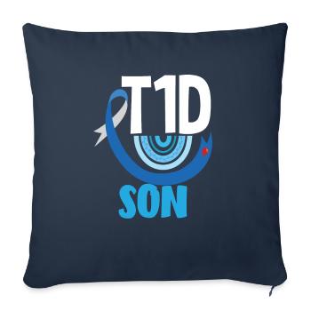 T1D Diabetes Type 1 Diabetic Gift - Sofa pillowcase 17,3'' x 17,3'' (45 x 45 cm) - navy - Front