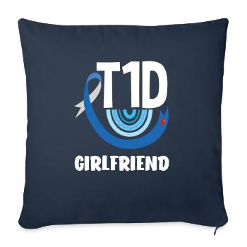 T1D Diabetes Typ 1 Diabetiker Geschenk - Sofakissenbezug 45 x 45 cm - Navy - Vorne