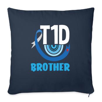 Cadeau pour diabétiques de type 1 pour diabétiques de type 1 - Housse de coussin décorative 45 x 45 cm - bleu marine - Devant