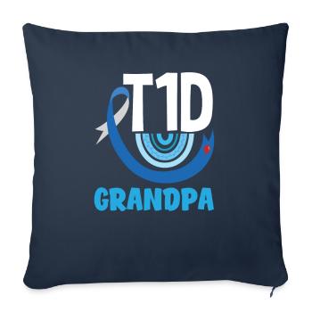 T1D Diabetes Typ 1 Diabetiker Geschenk - Sofakissenbezug 45 x 45 cm - Navy - Vorne