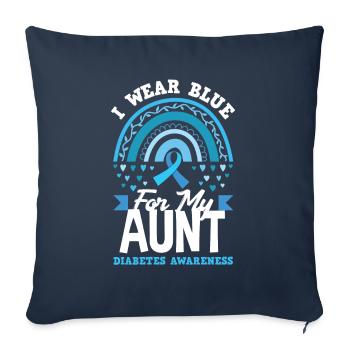 Cadeau pour diabétiques de type 1 pour diabétiques de type 1 - Housse de coussin décorative 45 x 45 cm - bleu marine - Devant