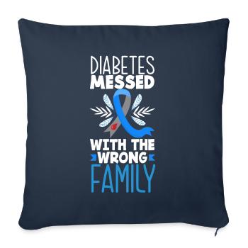 T1D Diabetes Typ 1 Diabetiker Geschenk - Sofakissenbezug 45 x 45 cm - Navy - Vorne