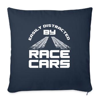 Cadeau de course de voiture drôle de course automobile - Housse de coussin décorative 45 x 45 cm - bleu marine - Devant